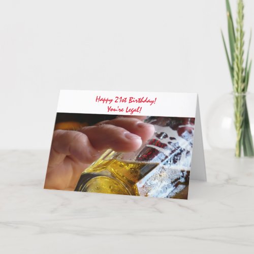 21st Birthday beer youre legal Card