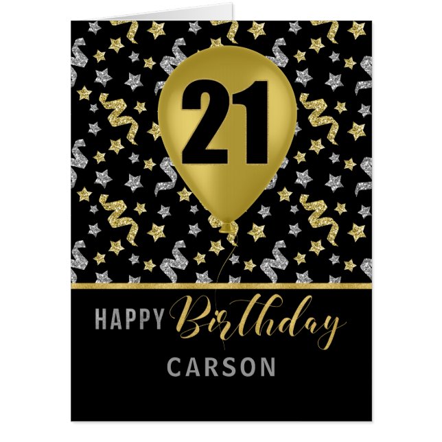 21st Birthday BIG Speech Bubbles for Group Wishes Card (Front)