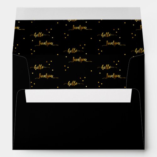 21st birthday black gold hello 21 typography envelope