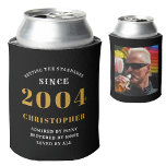 21st Birthday Black Gold With Name & Photo<br><div class="desc">Personalized Birthday add your name and year can cooler with your photo on the rear. Edit the name and year with the template provided. A wonderful custom birthday party accessory. More gifts and party supplies available with the "setting standards" design in the store.</div>