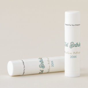21st birthday blue orange stylish boho retro name lip balm