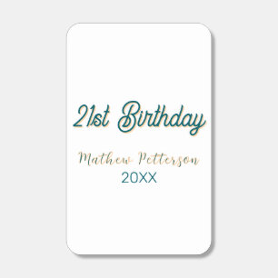 21st birthday blue orange stylish boho retro name matchboxes