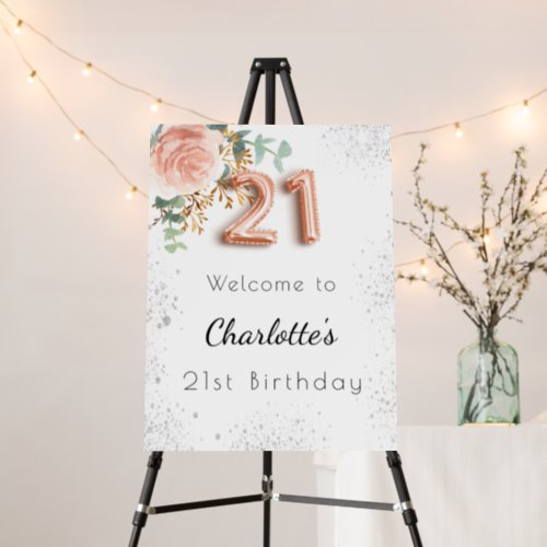 21st Birthday blush rose gold floral eucalyptus Foam Board