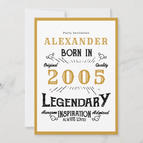 21st Birthday Born 2005 White Gold Legend