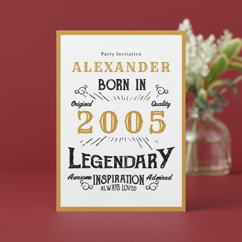 21st Birthday Born 2005 White Gold Legend