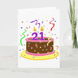 21st Birthday Cake Card