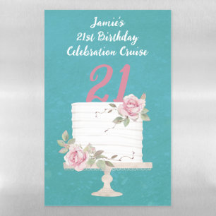 21st Birthday Cake Cruise Ship Door Decor Magnetic Dry Erase Sheet