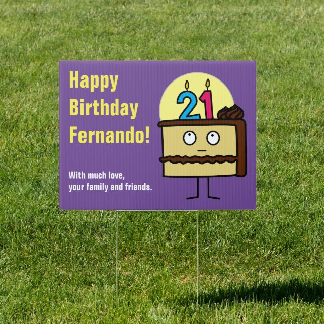 21st Birthday Cake with Candles Chocolate icing Sign (Insitu)