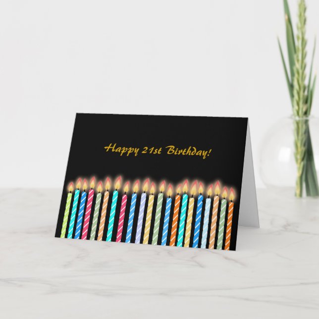 21st Birthday Candles Card Customize (Front)
