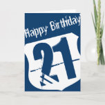 21st Birthday card<br><div class="desc">Cool Birthday card for boys like son or grandson. Customize age number.</div>