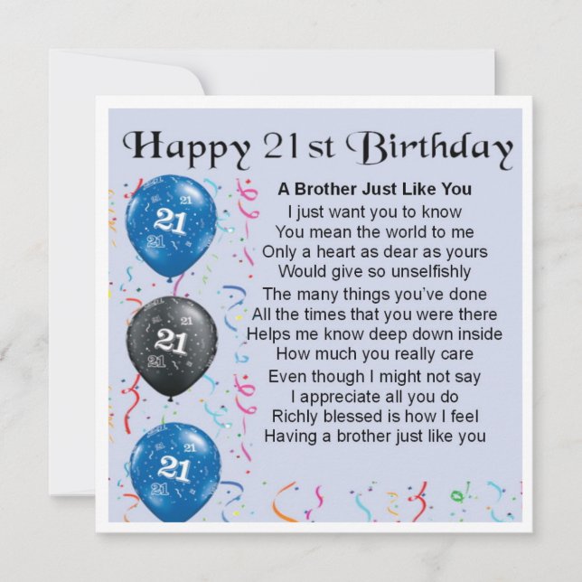 21st Birthday Card  -  Brother (Front)