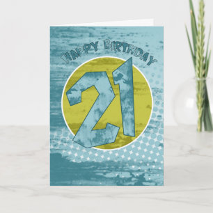 21St Birthday Card - Modern Grunge Birthday Card
