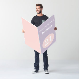 21st Birthday Card Pink Pastel