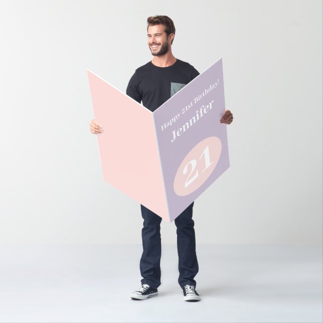 21st Birthday Card Pink Pastel (In Situ)