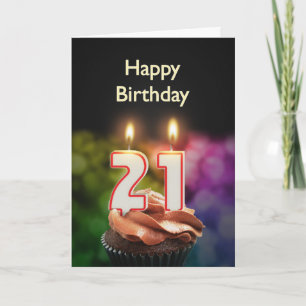21st Birthday card with Candles