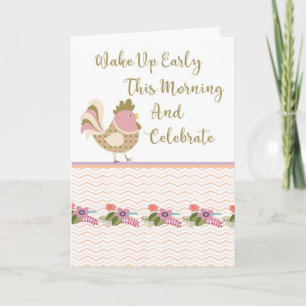 21st Birthday Card with Colorful Chicken