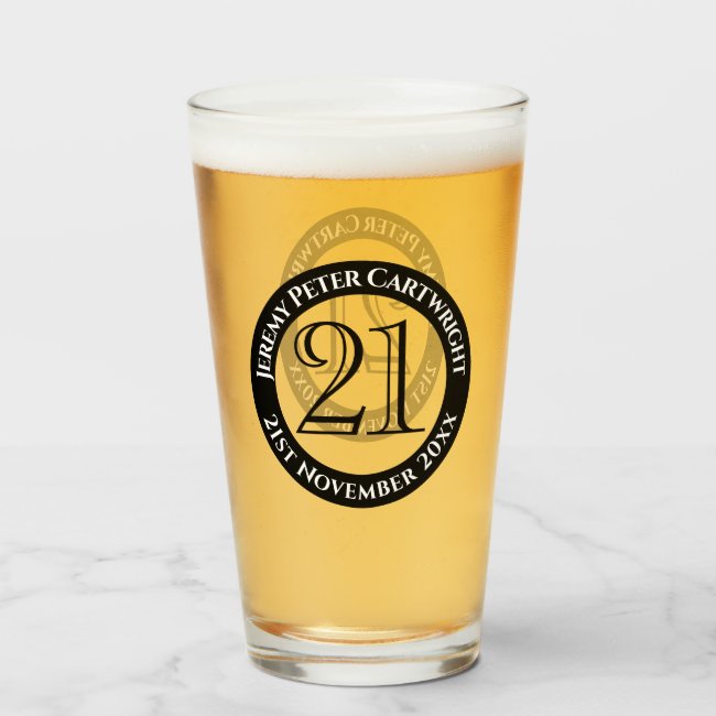 21st Birthday Celebration Glass