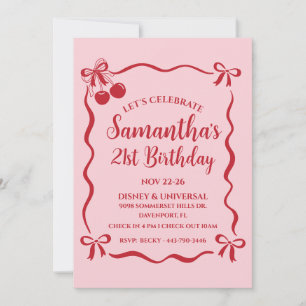 21st Birthday Celebration Invite and Itinerary