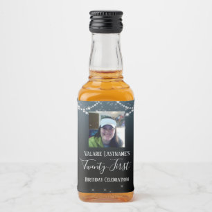 21st Birthday Celebration Ombre Diamond Liquor Bottle Label