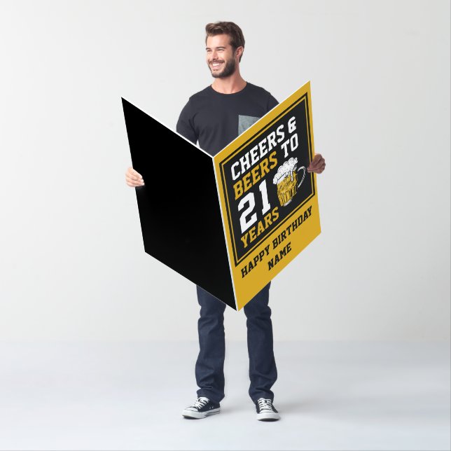21st Birthday Cheers & Beers to 21 Years  Card (In Situ)