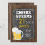 21st birthday, Cheers to 21 years beer party Invitation