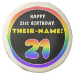 [ Thumbnail: 21st Birthday: Colorful Rainbow # 21, Custom Name ]