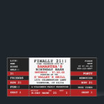 21st Birthday Concert Ticket Invitation<br><div class="desc">Super fun concert ticket style invitation you personalize for a fantastic and most memorable 21st birthday celebration</div>