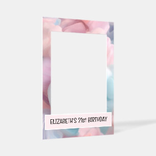 21st Birthday Cotton Candy Frame  Selfie Frame