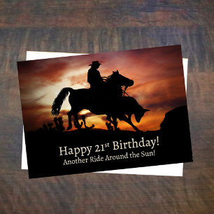 21st Birthday Country Western Rodeo Cowboy Card