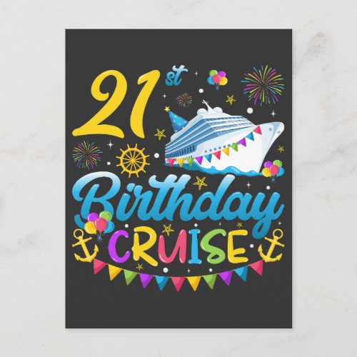 21st Birthday Cruise B_Day Party Postcard