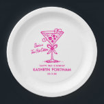 21st Birthday Custom Paper Plate Espresso Martini<br><div class="desc">An espresso martini shows that the guest of honor is "a tini bit older." Pretty girly pink color palette. Martini with a bow and espresso beans.</div>