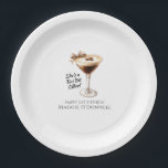 21st Birthday Custom Paper Plate Espresso Martini<br><div class="desc">An espresso martini shows that the guest of honor is "a tini bit older." Sophisticated neutral color palette. Martini with a bow and espresso beans.</div>