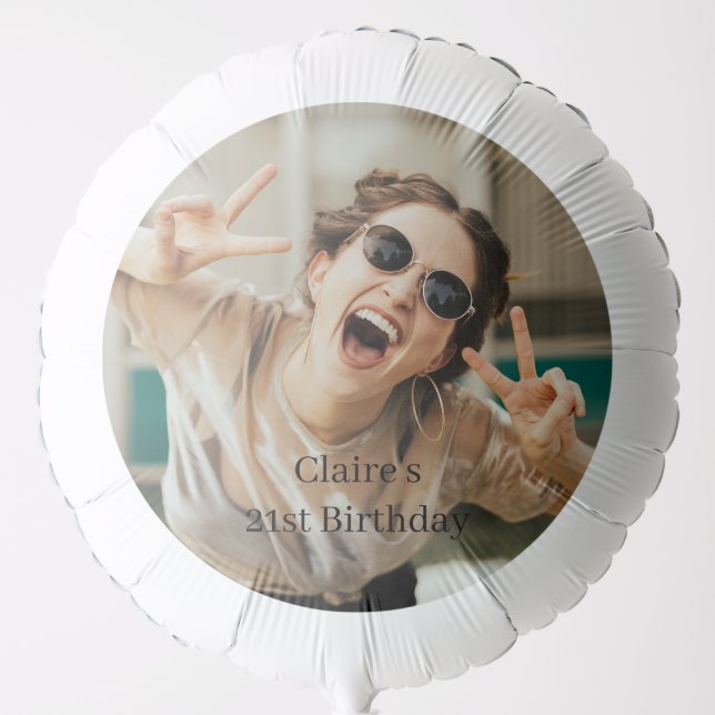 21st Birthday Custom Personalized Photo Balloon (Front)