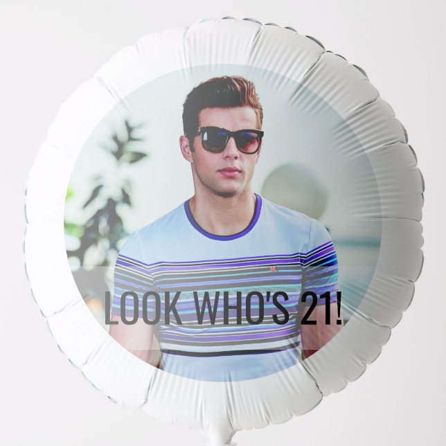21st Birthday Custom Photo Balloon (Front)