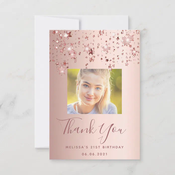 Gold Stars Thank You Customised Card 