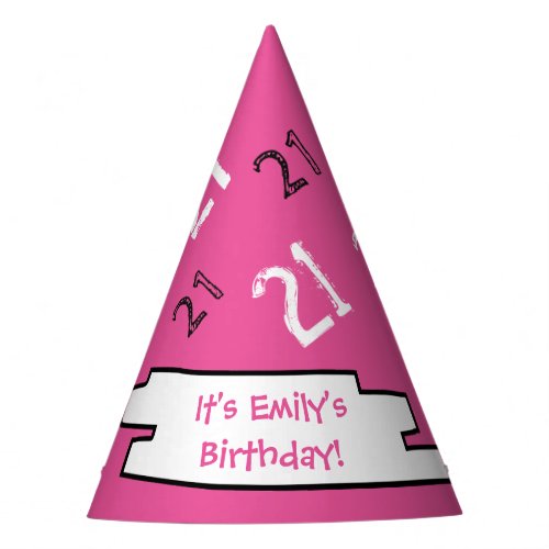 21st Birthday Custom PINK Paper Party Hat