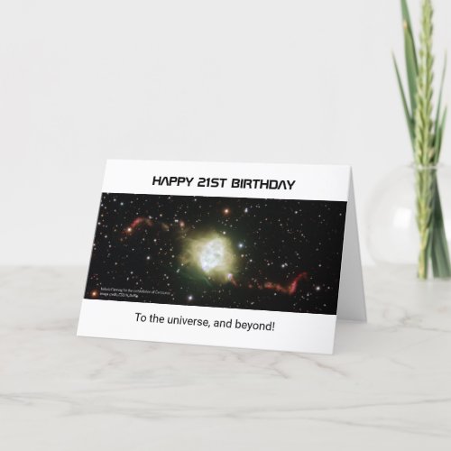 21st birthday custom text nebula universe card