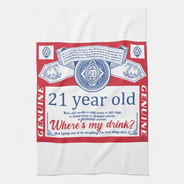 21st birthday drink legal, where is my drink   kitchen towel (Vertical)