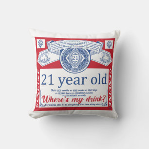21st birthday drink legal, where is my drink  throw pillow
