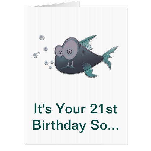 21st Birthday Drink Like A Fish Card