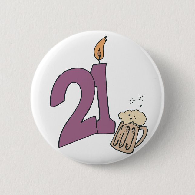 21st Birthday Drinks Button (Front)