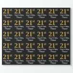 [ Thumbnail: 21st Birthday: Elegant Luxurious Faux Gold Look # Wrapping Paper ]