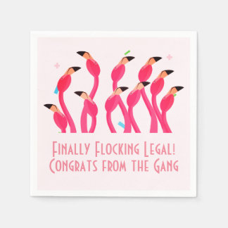 21st Birthday Finally Flocking Legal Flamingos Napkins
