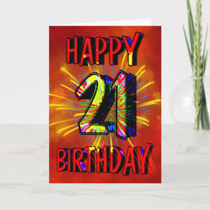 21st Birthday Fireworks Card | Zazzle