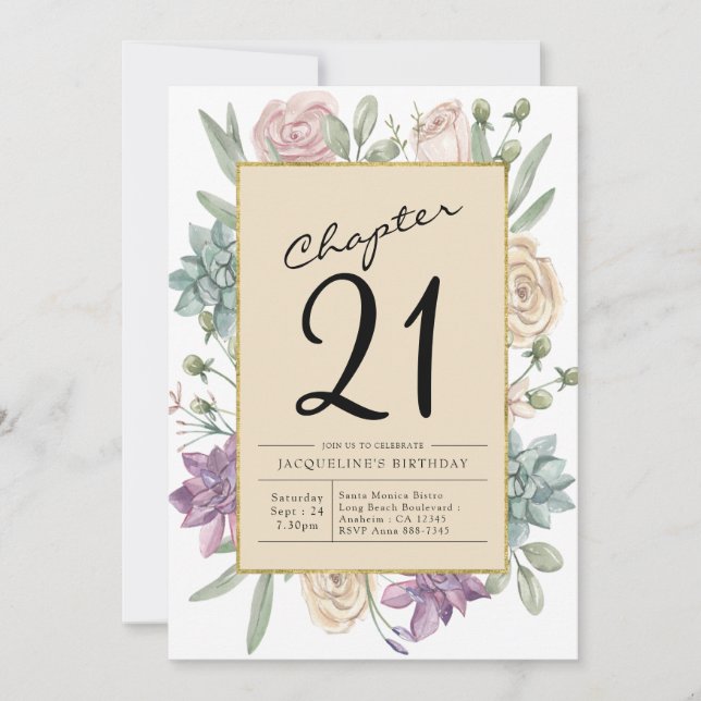 21st Birthday Floral Surprise Party Invitation (Front)