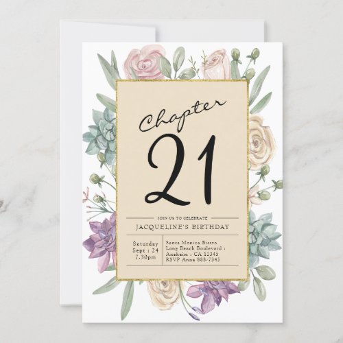 21st Birthday Floral Surprise Party Invitation