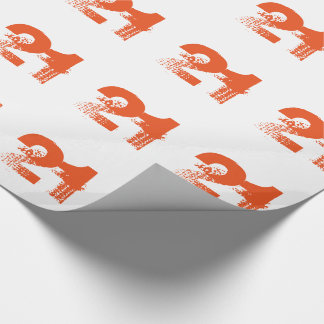 21st birthday for anyone, orange on white. wrapping paper