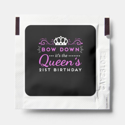 21St Birthday For Her Bow Down Queen Hand Sanitizer Packet
