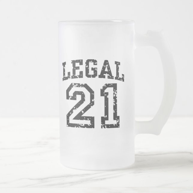 21st Birthday Frosted Glass Beer Mug (Right)