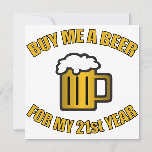 21st Birthday Funny Beer Invitation